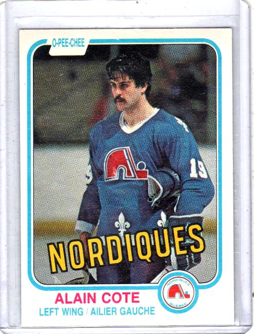 1981 O-Pee-Chee  Alain Cote  Card #272 - Quebec Nordiques